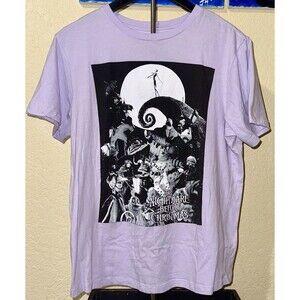 Disney The Nightmare Before Christmas Short Sleeve Soft Purple T-shirt Sz-Large